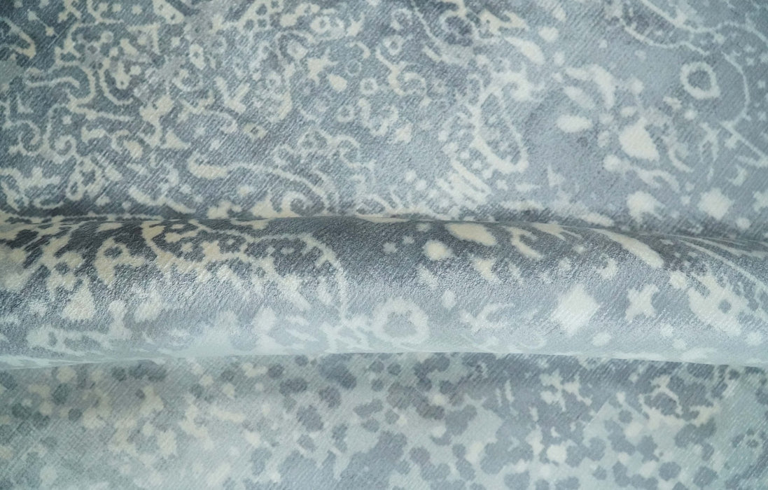 Premium Style Silver and Gray Traditional Medallion 5x8 Hand loom Viscose Area Rug