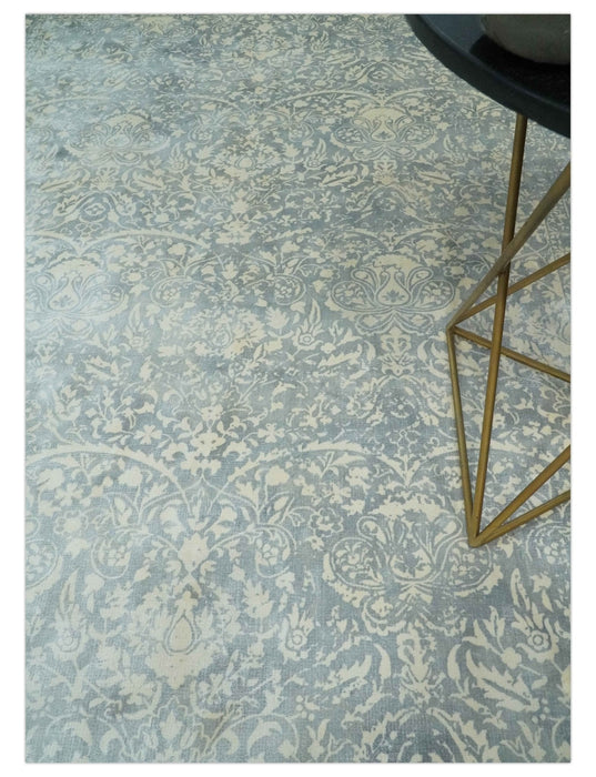 Premium Style Traditional Large Design Gray, Silver and Beige 5.6x7.9 Viscose Area Rug