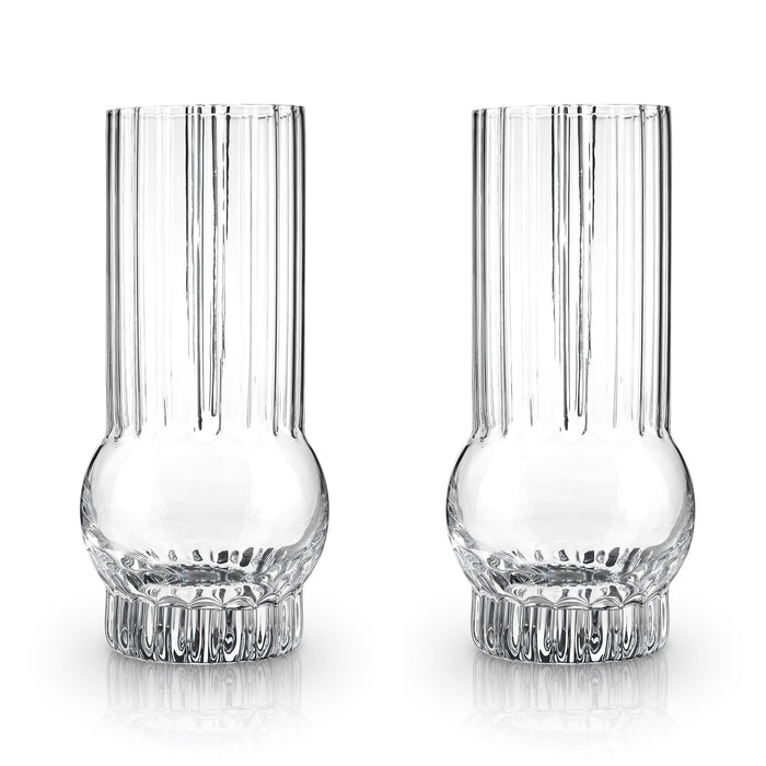 Art Deco Crystal Highball Glasses Set of 2