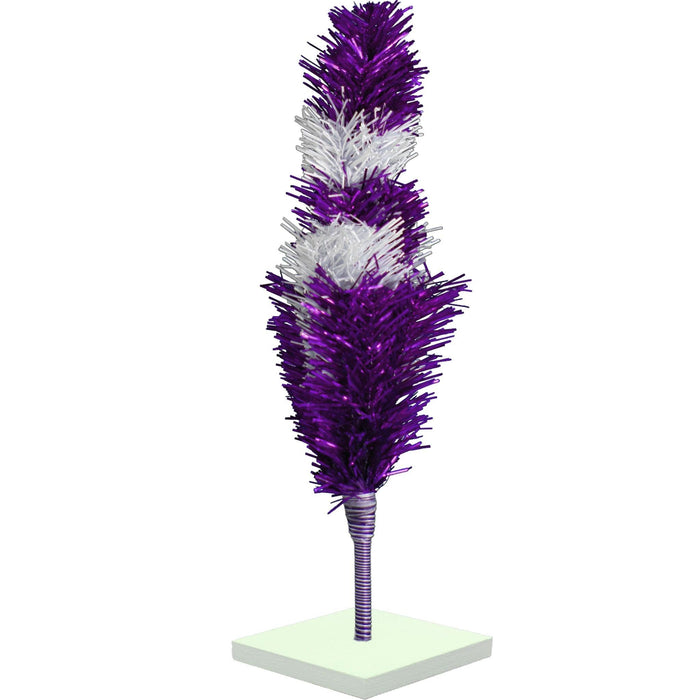 Purple & White Layered Tinsel Christmas Tree