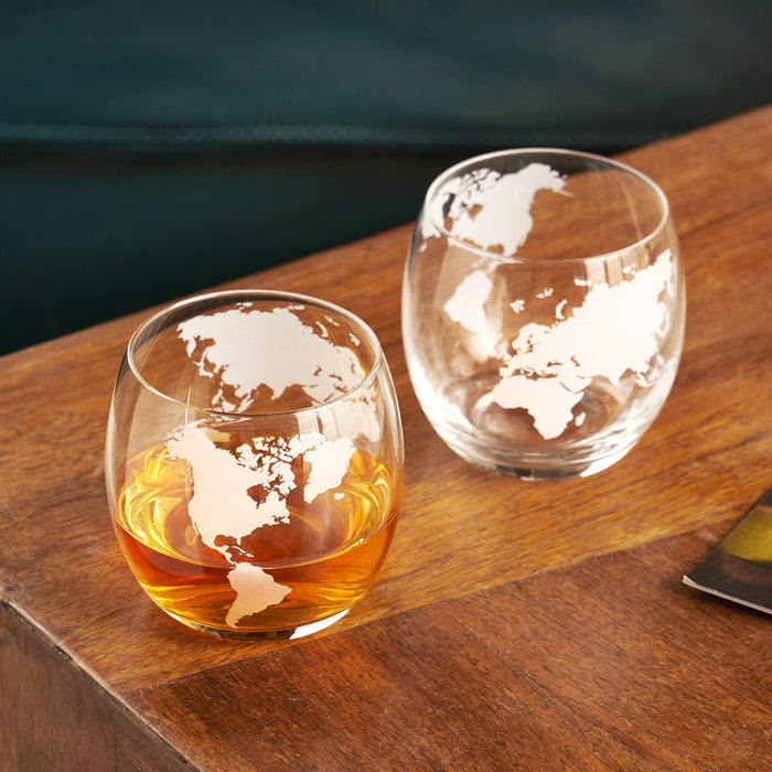 Globe Whiskey Tumblers Set of 2