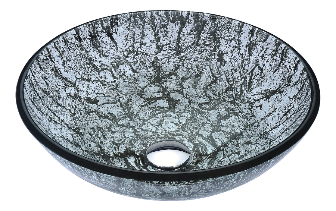 Posh Series Deco-Glass Vessel Sink in Verdure Silver