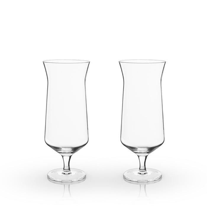 Raye Angled Crystal Hurricane Glasses Set of 2