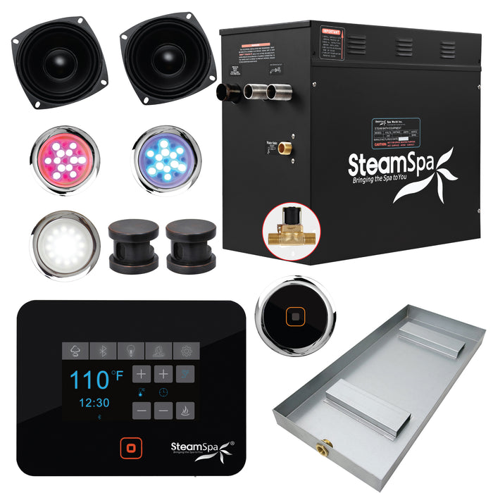 Black Series Wifi and Bluetooth 12kW QuickStart Steam Bath Generator Package in Oil Rubbed Bronze