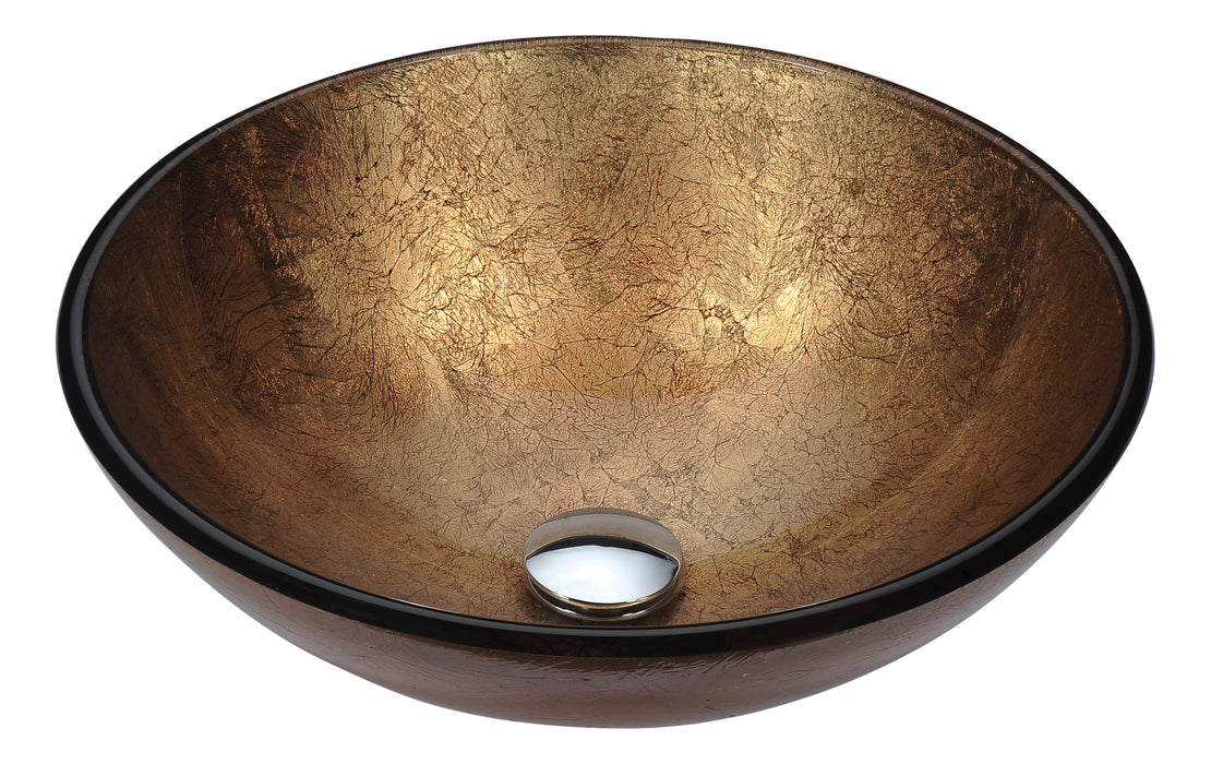 Posh Series Deco-Glass Vessel Sink in Celestial Earth