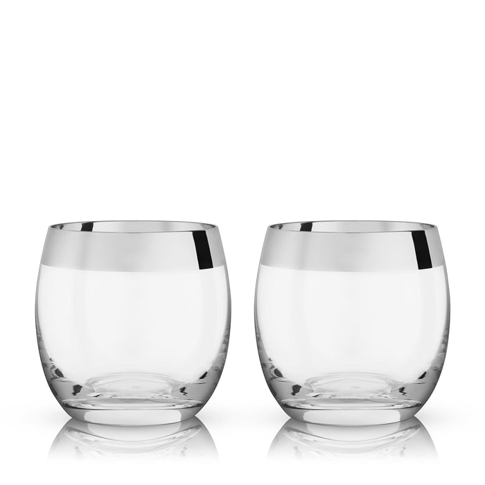 Irving Chrome-Rimmed Crystal Tumblers Set of 2