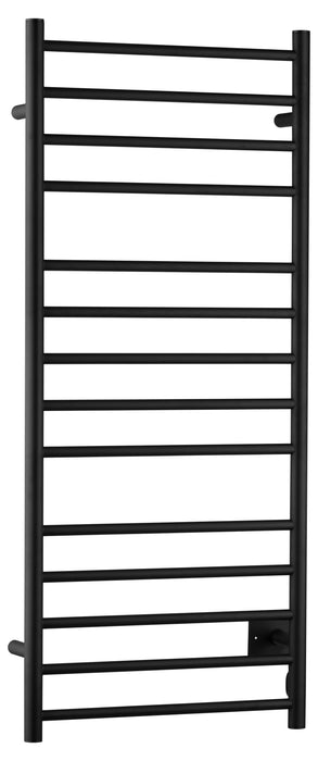 ANZZI Elgon 14-Bar Carbon Steel Wall Mounted Electric Towel Warmer Rack in Matte Black