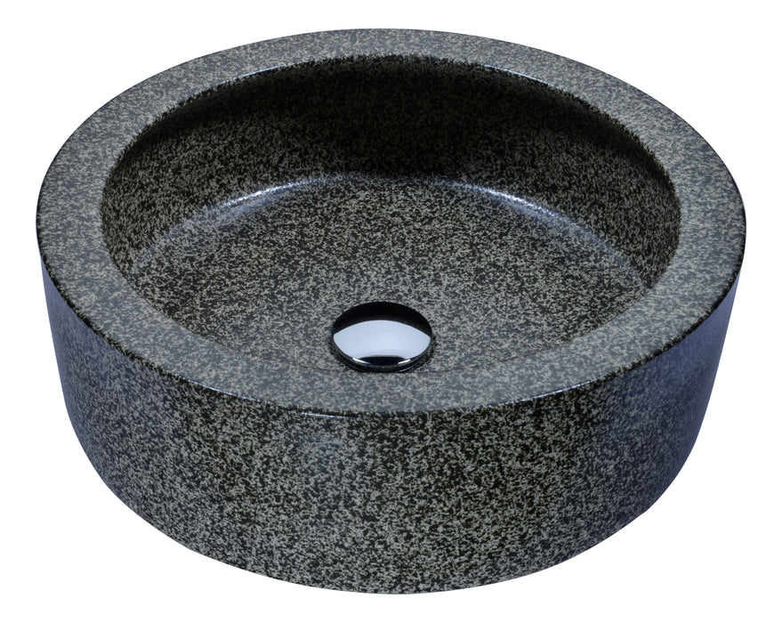 Black Desert Crown Vessel Sink in Speckled Stone