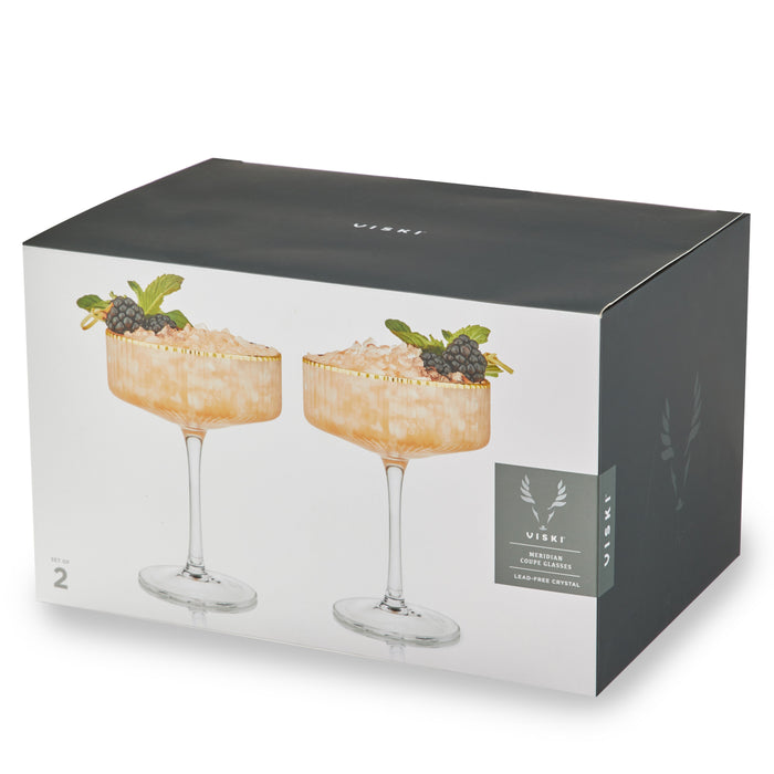 Meridian Crystal Coupe Glasses Set of 2