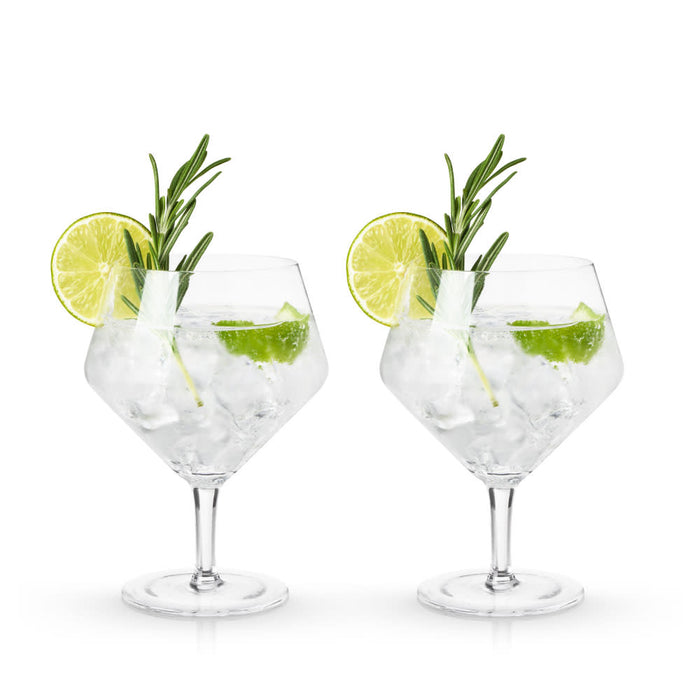 Raye Angled Crystal Gin & Tonic Glasses