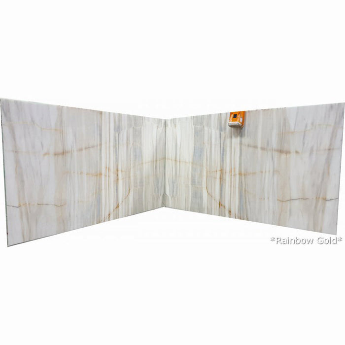 Rainbow Gold White Bookmatching Marble Slabs Polished - Livfloors Collection