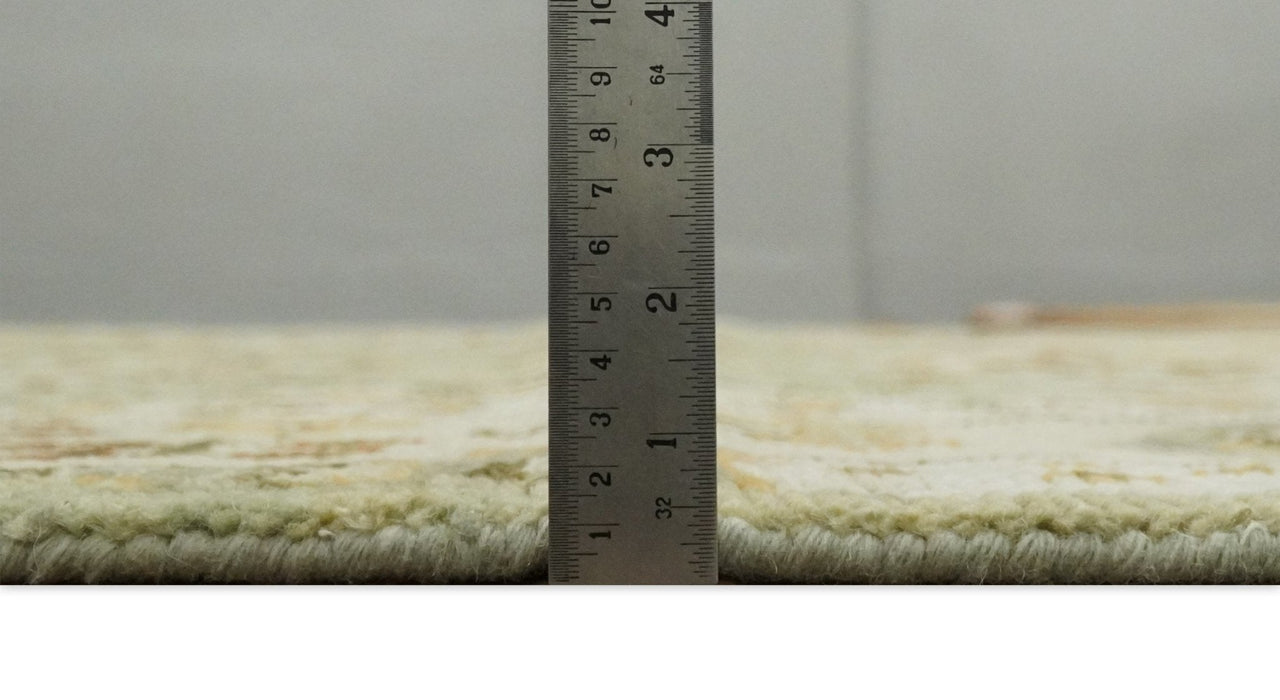 Ready to Ship 8x10, 9x12,10x14 Hand Knotted Green and beige Traditional Vintage Style Antique Wool Rug