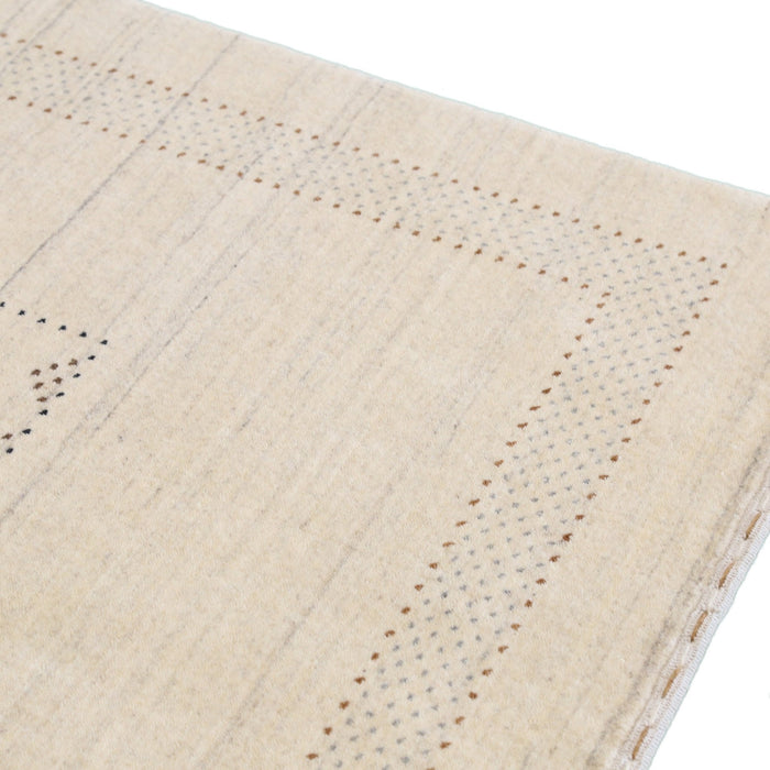 Ready to Ship Beige Gabbeh Design Hand Loomed Wool Area Rug