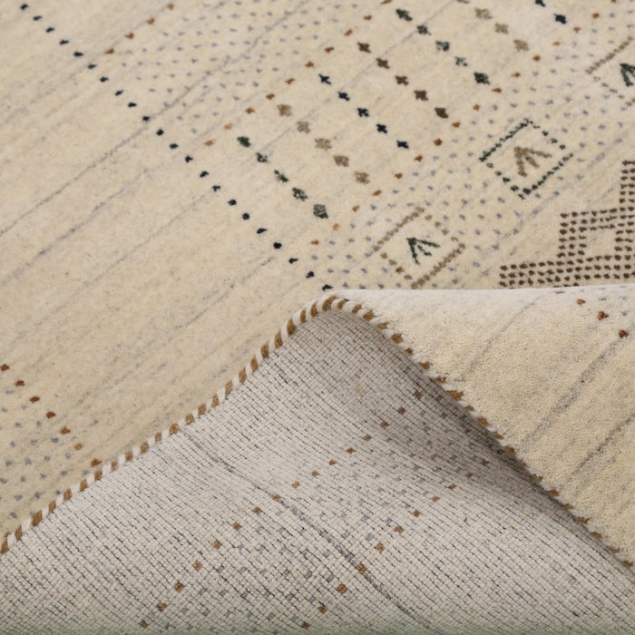 Ready to Ship Beige Gabbeh Design Hand Loomed Wool Area Rug