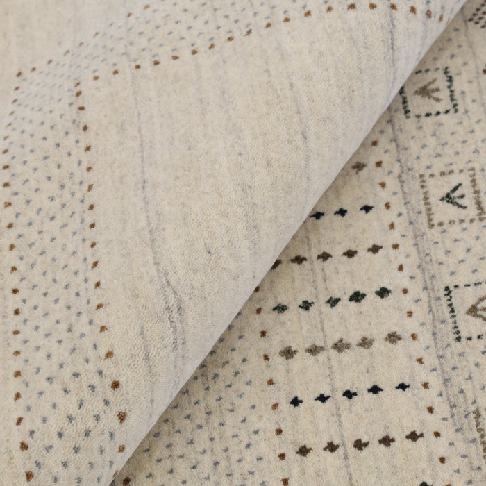 Ready to Ship Beige Gabbeh Design Hand Loomed Wool Area Rug