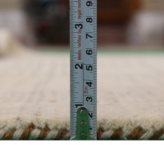 Ready to Ship Beige Gabbeh Design Hand Loomed Wool Area Rug