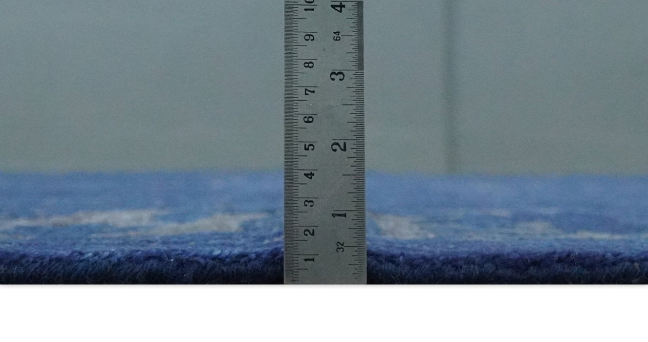 Ready to Ship Blue and Gray Hand knotted Oushak 8x10 and 9x12 wool Area Rug