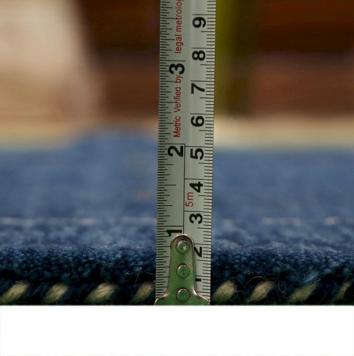 Ready to Ship Blue And White Modern Design Hand Loomed Wool Area Rug