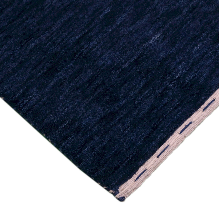 Ready to Ship Blue Tribal Design Hand Loomed Wool Area Rug