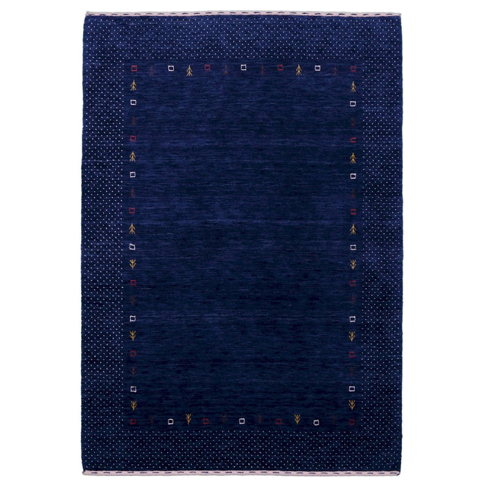 Ready to Ship Contemporary Gabbeh Border Design Hand Loomed Wool Area Rug