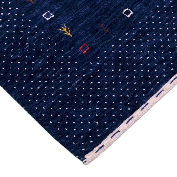 Ready to Ship Contemporary Gabbeh Border Design Hand Loomed Wool Area Rug