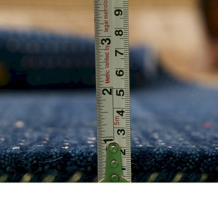 Ready to Ship Contemporary Gabbeh Border Design Hand Loomed Wool Area Rug