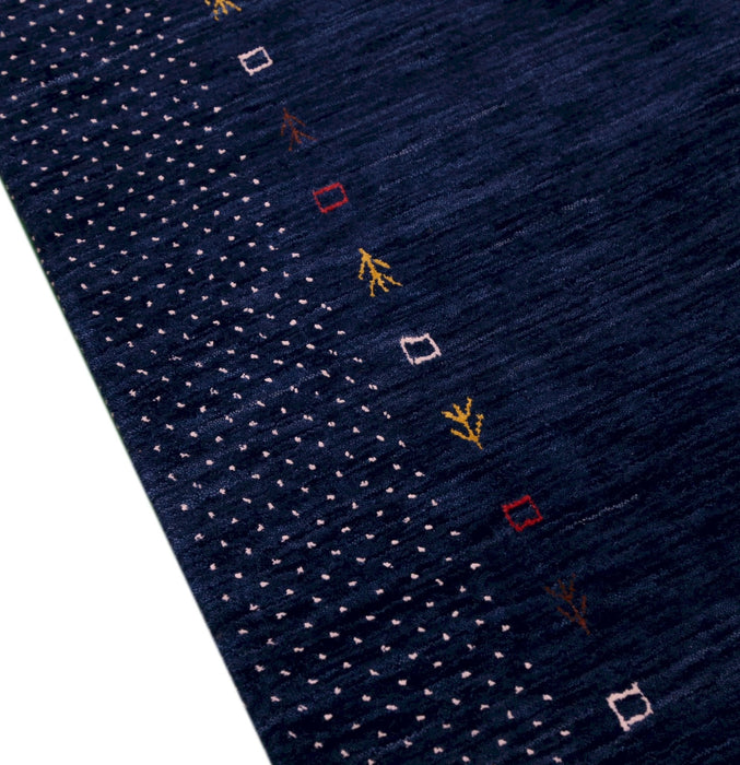 Ready to Ship Contemporary Gabbeh Border Design Hand Loomed Wool Area Rug