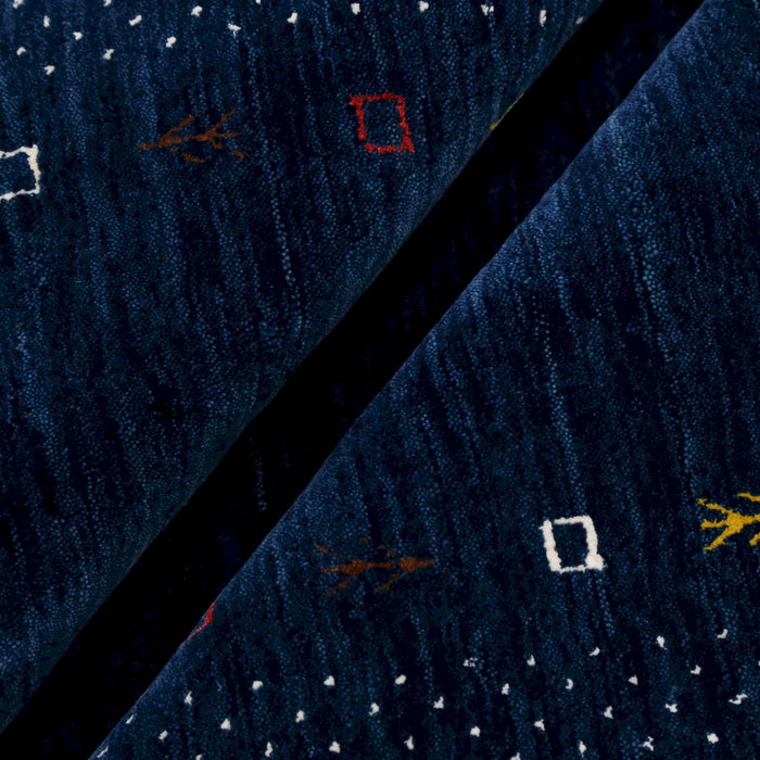 Ready to Ship Contemporary Gabbeh Border Design Hand Loomed Wool Area Rug