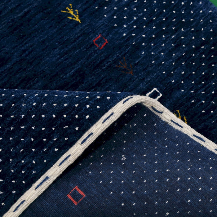 Ready to Ship Contemporary Gabbeh Border Design Hand Loomed Wool Area Rug