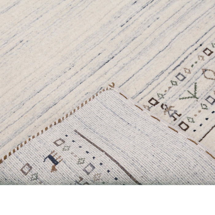 Ready to Ship Contemporary Ivory Design Hand Loomed Wool Rug