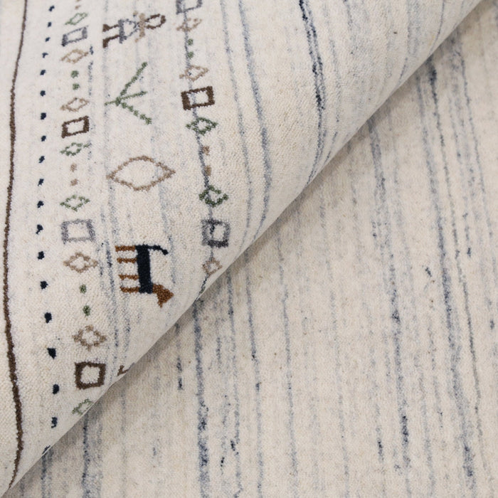 Ready to Ship Contemporary Ivory Design Hand Loomed Wool Rug