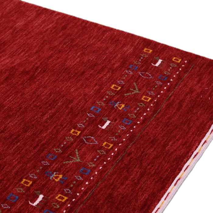 Ready to Ship Contemporary Red Hand Loomed Wool Area Rug
