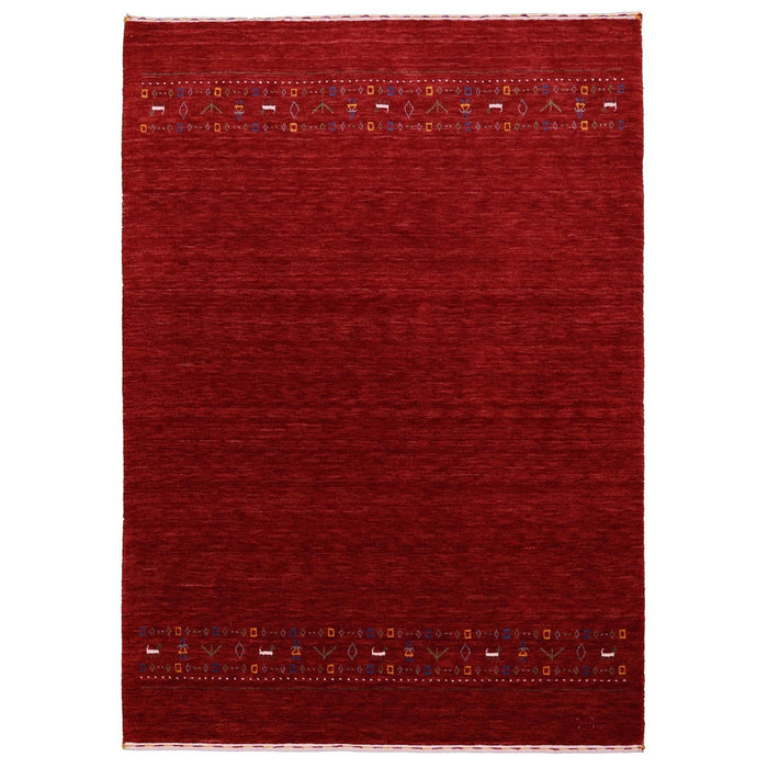 Ready to Ship Contemporary Red Hand Loomed Wool Area Rug