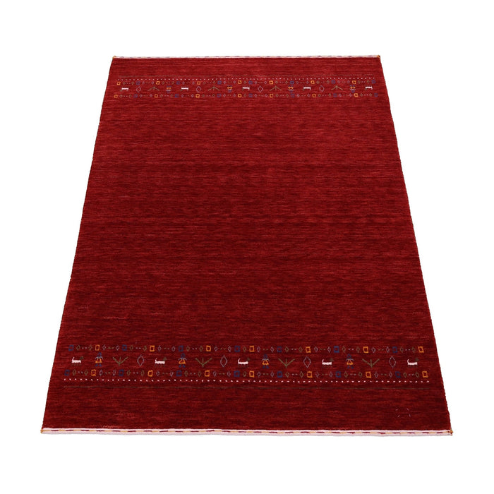 Ready to Ship Contemporary Red Hand Loomed Wool Area Rug