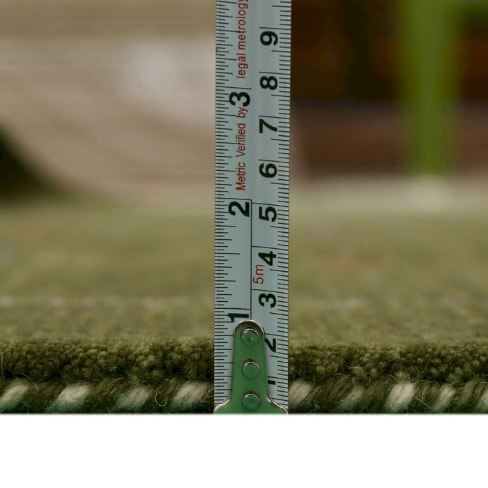Ready to Ship Green Modern Design Hand Loomed Wool Area Rug