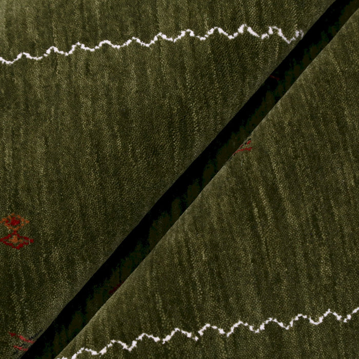 Ready to Ship Green Modern Design Hand Loomed Wool Area Rug