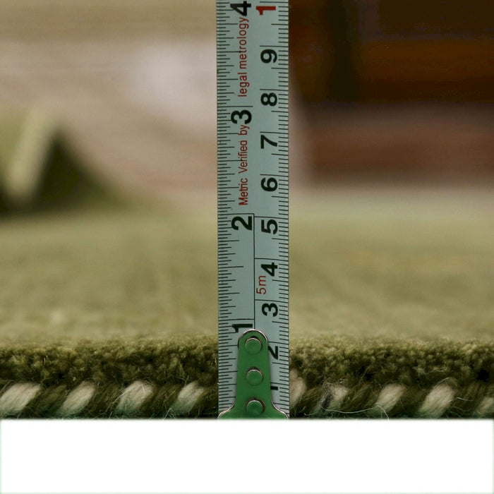 Ready to Ship Green Tribal Center Medallion Hand Loomed Wool Area Rug