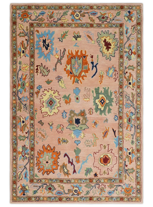 Ready to Ship Hand Tufted Pink Modern Colorful Oushak Rug, Kids, Living Room Rug