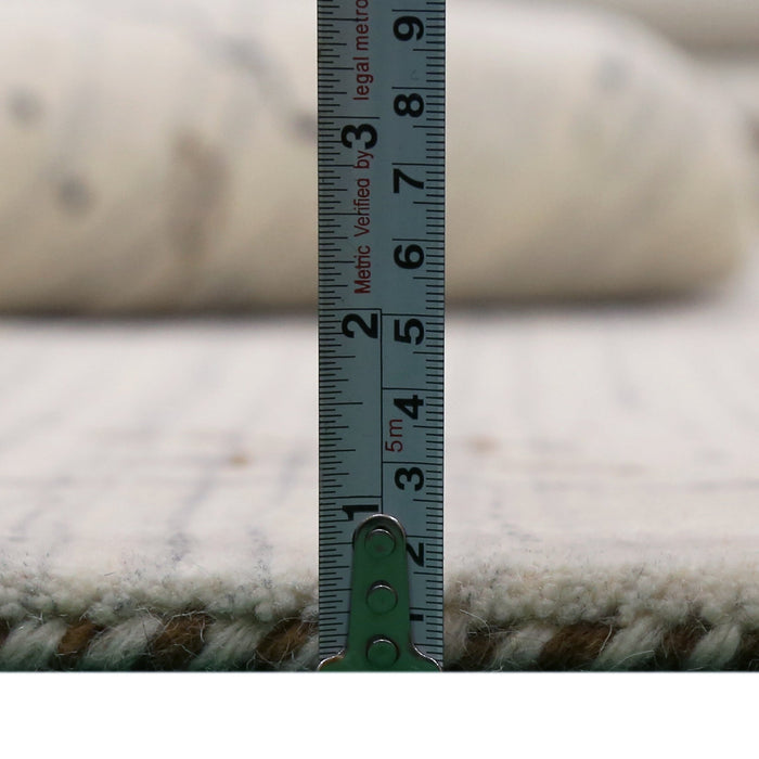 Ready to Ship Ivory Gabbeh Border Design Hand Loomed Wool Rug