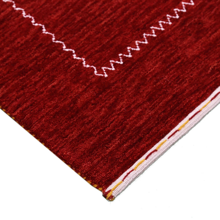 Ready to Ship Modern Design Red Hand Loomed Wool Area Rug