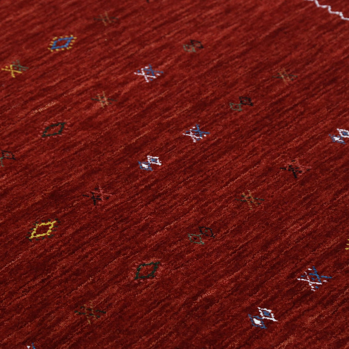 Ready to Ship Modern Design Red Hand Loomed Wool Area Rug