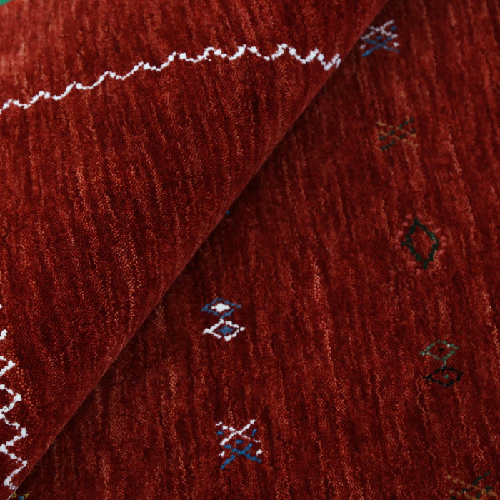 Ready to Ship Modern Design Red Hand Loomed Wool Area Rug