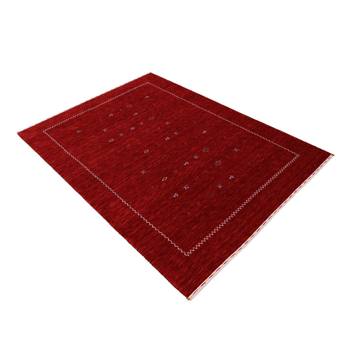 Ready to Ship Modern Design Red Hand Loomed Wool Area Rug