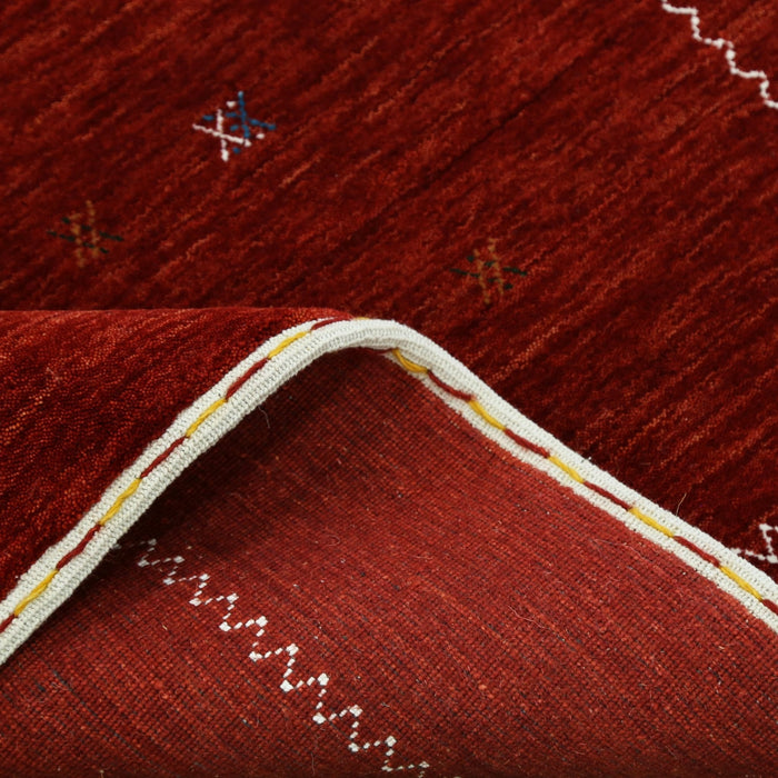 Ready to Ship Modern Design Red Hand Loomed Wool Area Rug