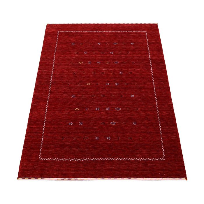 Ready to Ship Modern Design Red Hand Loomed Wool Area Rug