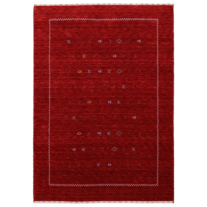 Ready to Ship Modern Design Red Hand Loomed Wool Area Rug