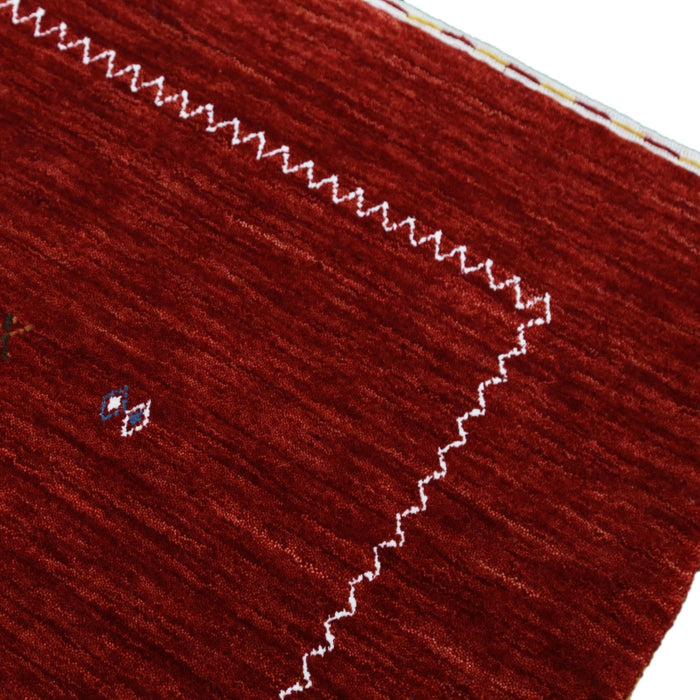 Ready to Ship Modern Design Red Hand Loomed Wool Area Rug