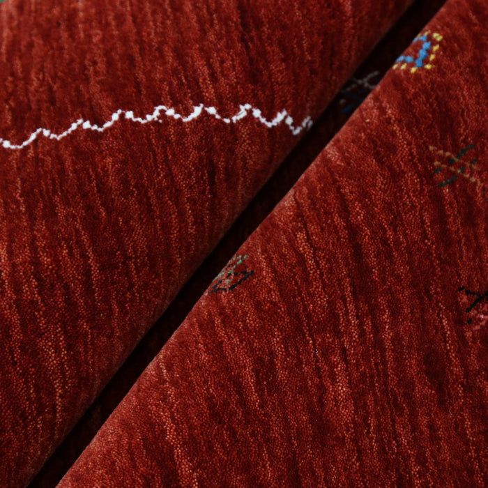 Modern Design Red Hand Loomed Wool Area Rug