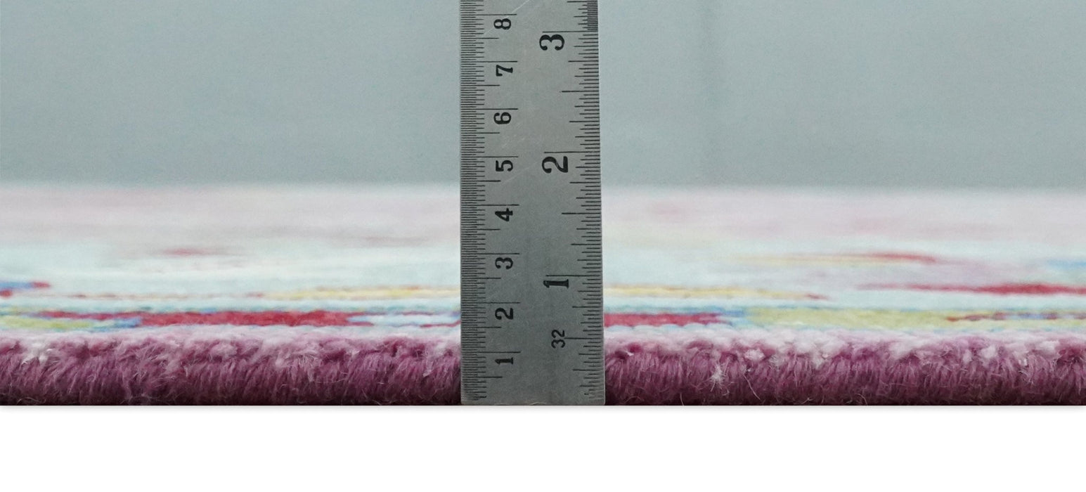 Ready to Ship Pink Modern Oushak Rug Wool Blue Colorful Hand knotted Area Rug