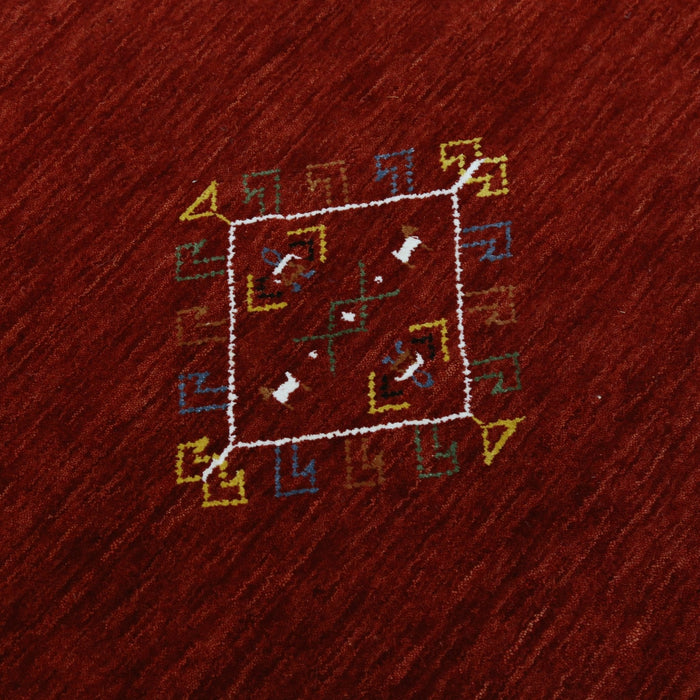 Ready to Ship Red Center Medallion Tribal Design Hand Loomed Wool Area Rug